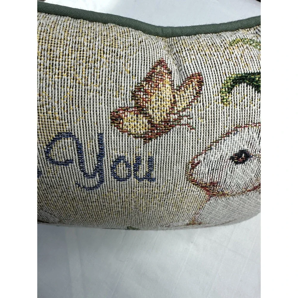 VTG Tapestry Accent Pillow Some Bunny Loves You 13 X 8